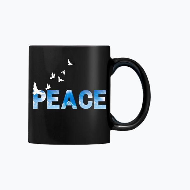 Peace – 11oz Black Ceramic Mug
