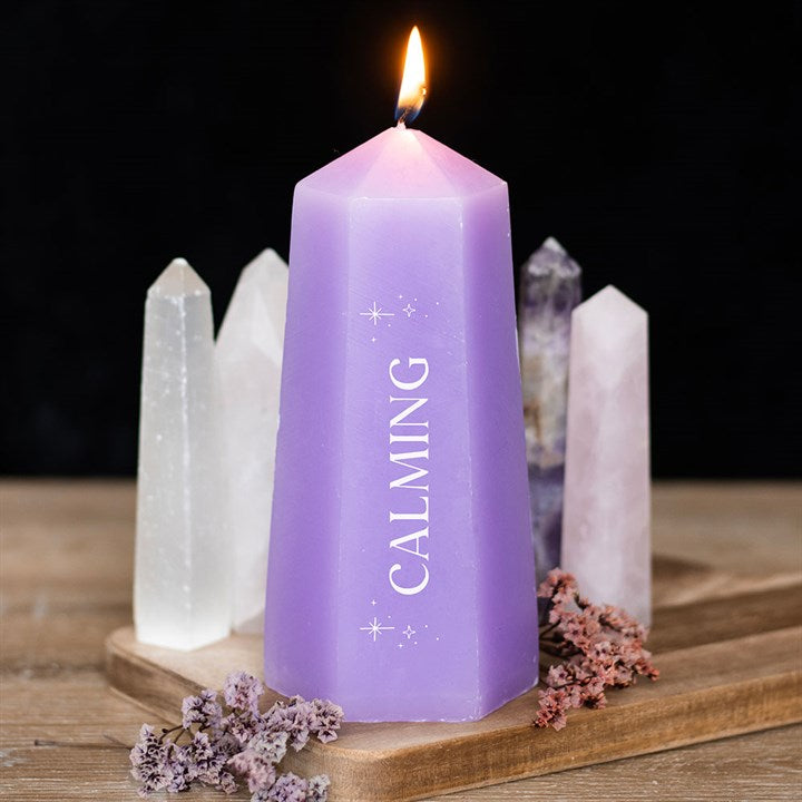 Calming Crystal Candle with Rough Amethyst 435g
