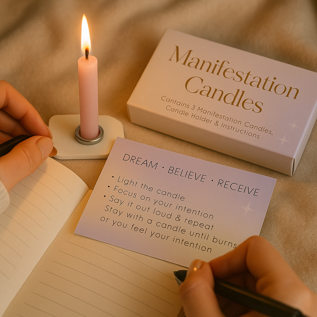 3 Manifestation Spell Candles in a Box 46g