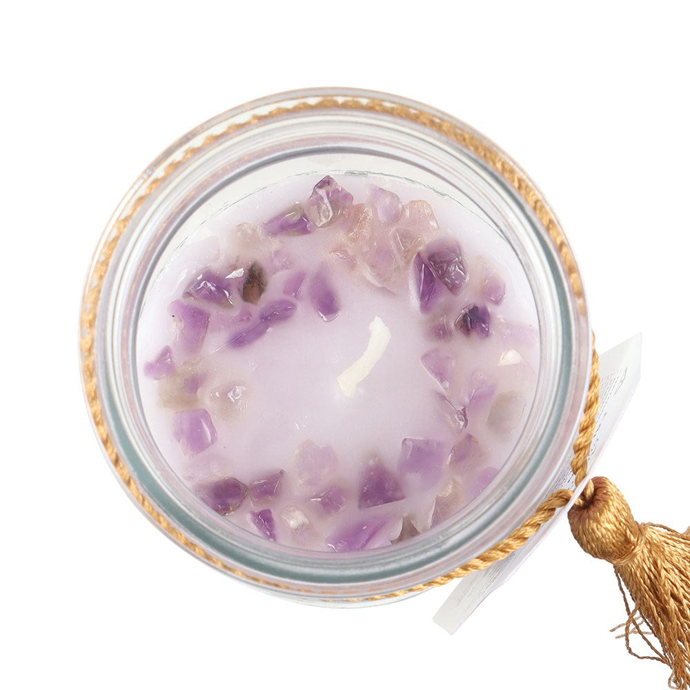 Blackberry Tube Candle with Amethyst Crystals 598g