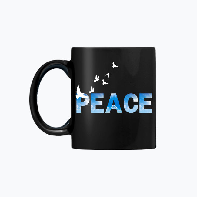 Peace – 11oz Black Ceramic Mug