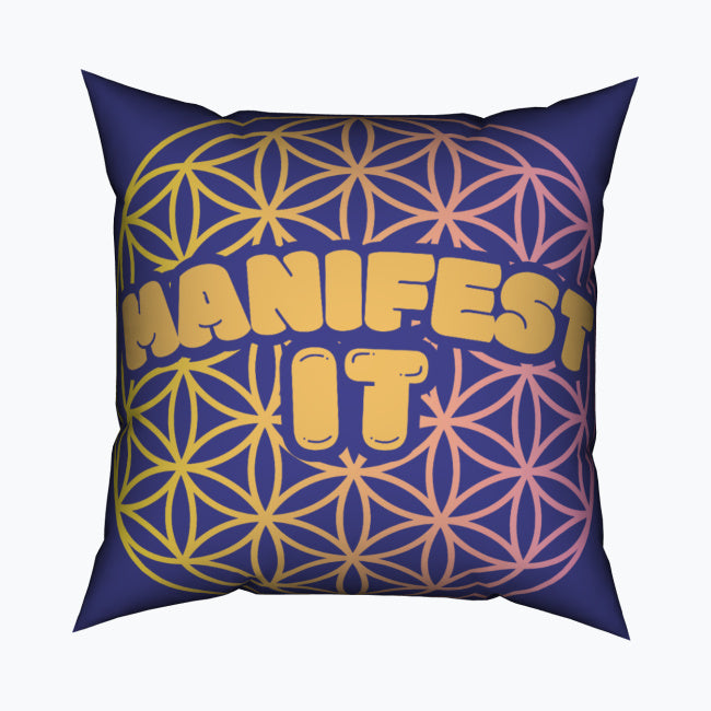"Manifest It" Square Cushion Cover – All-Over-Print