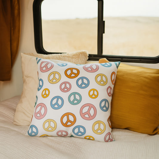 "Peace Signs" Square Cushion Cover