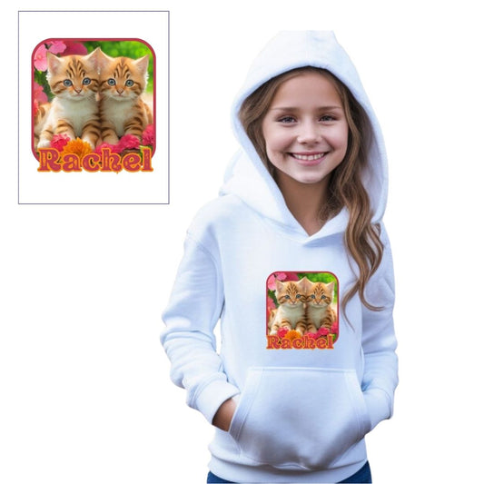 Personalised Girls Kitten Sweatshirt