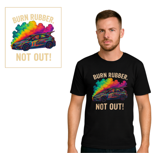 Burn Rubber, Not Out! T-shirt