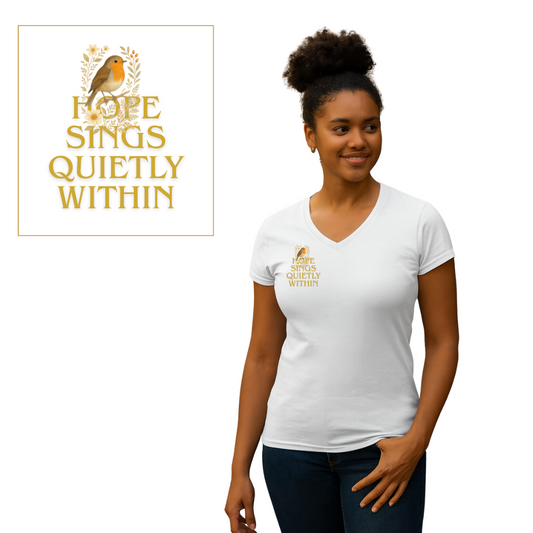 Hope Sings Quietly Within V-neck T-shirt